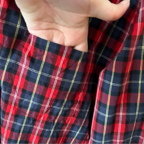 J. Crew Bundle of 2 Plaid Button Down Shirts Red Green E - Picture 5 of 11